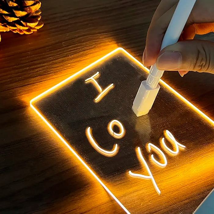 Luminária Criativa de Recados Quadro Iluminado